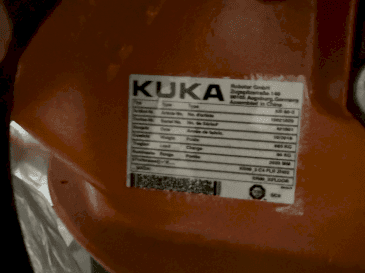 Placa de identificación de la máquina KUKA KR16-2