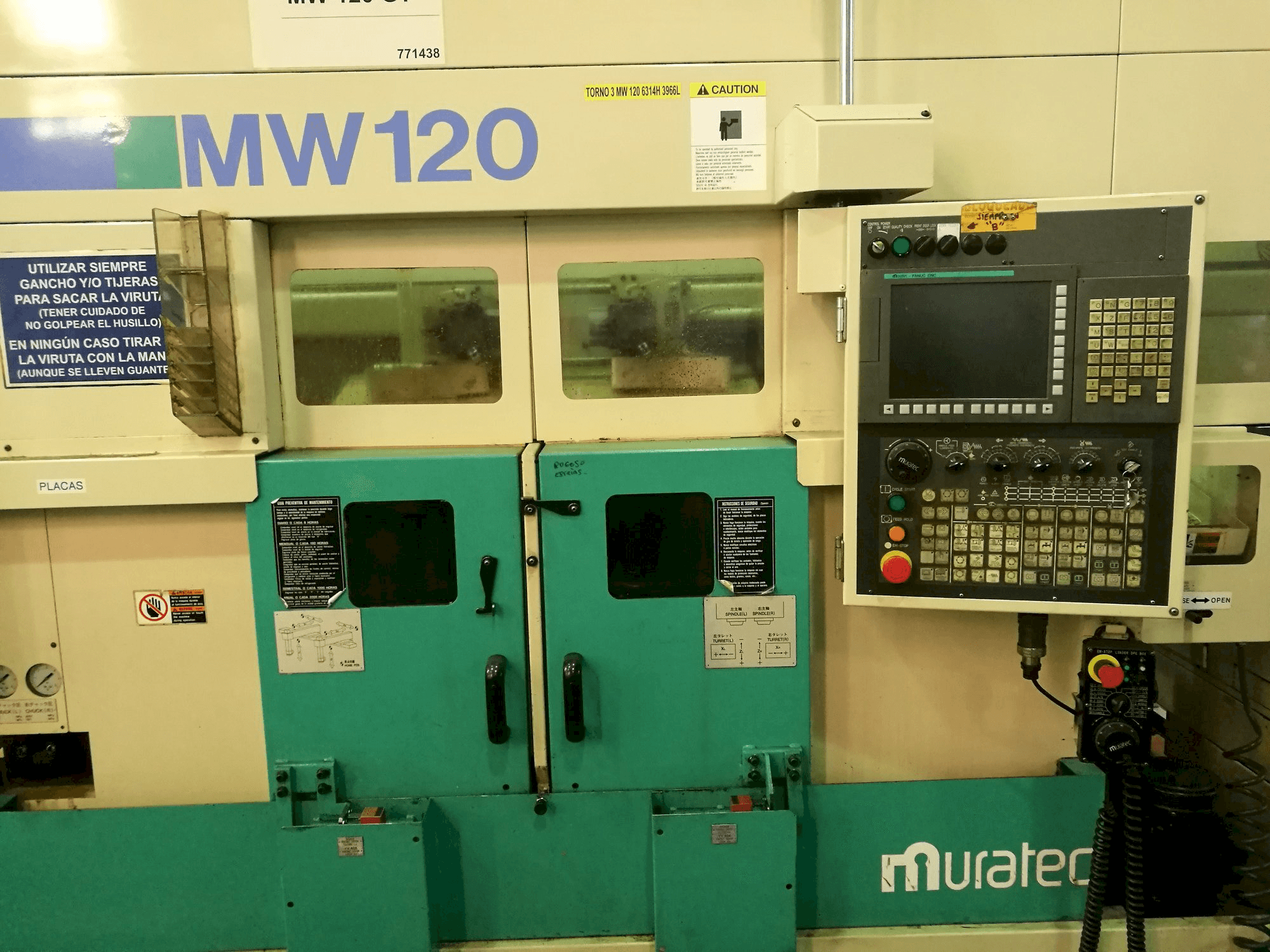 Vista frontal de la máquina Muratec MW120