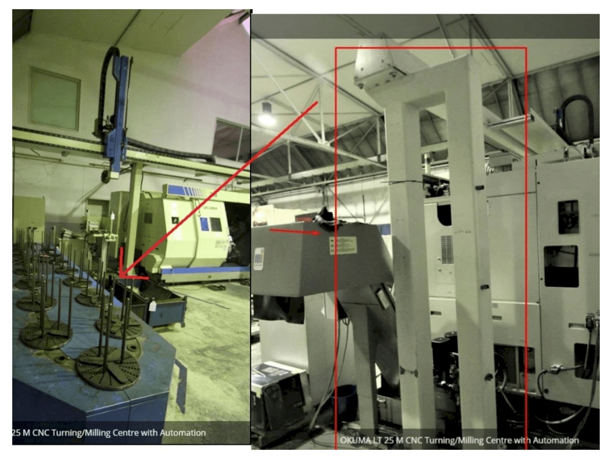 Vista frontal de la máquina Okuma LT 25 M
