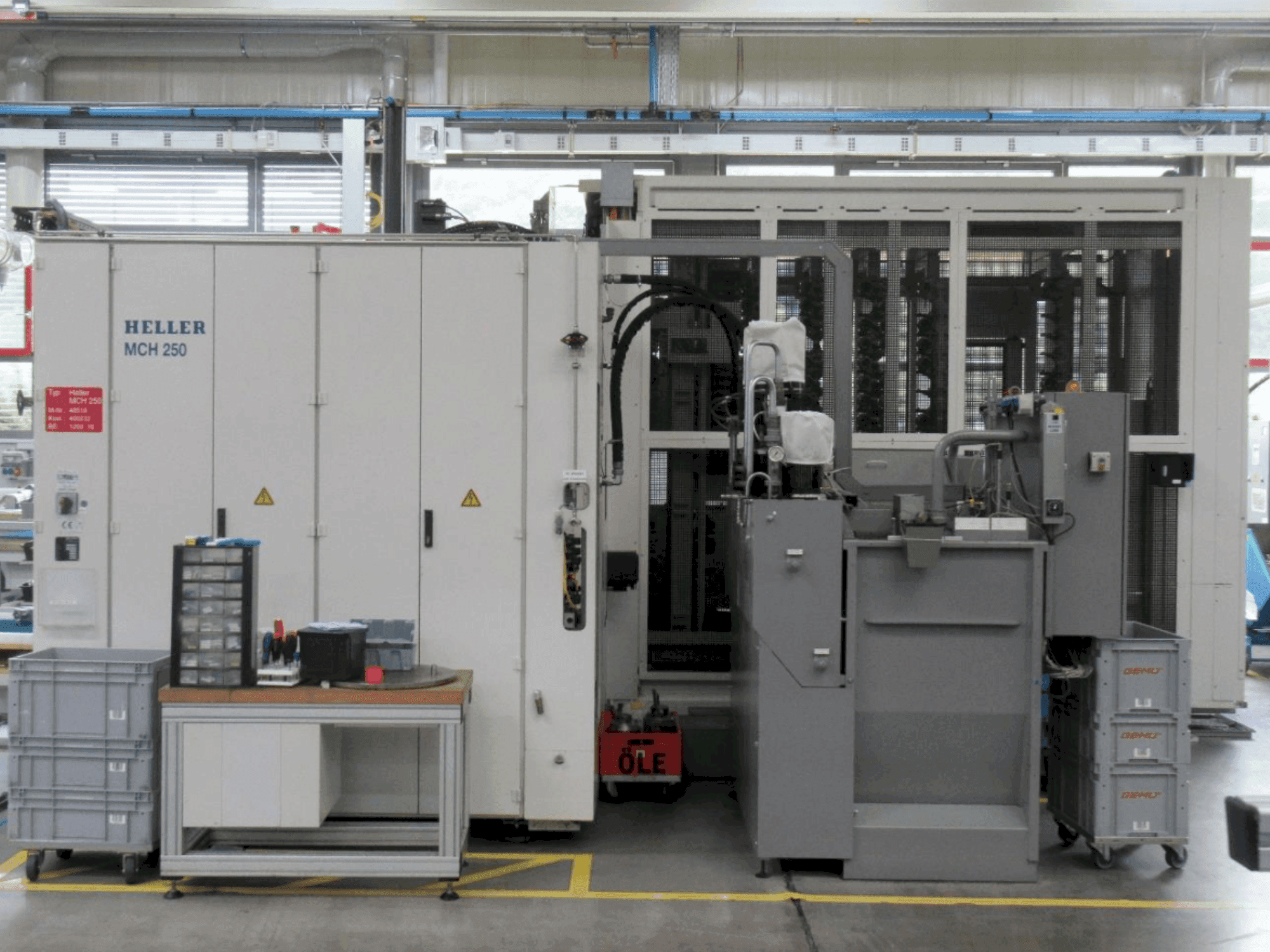 Vista frontal de la máquina HELLER MCH 250