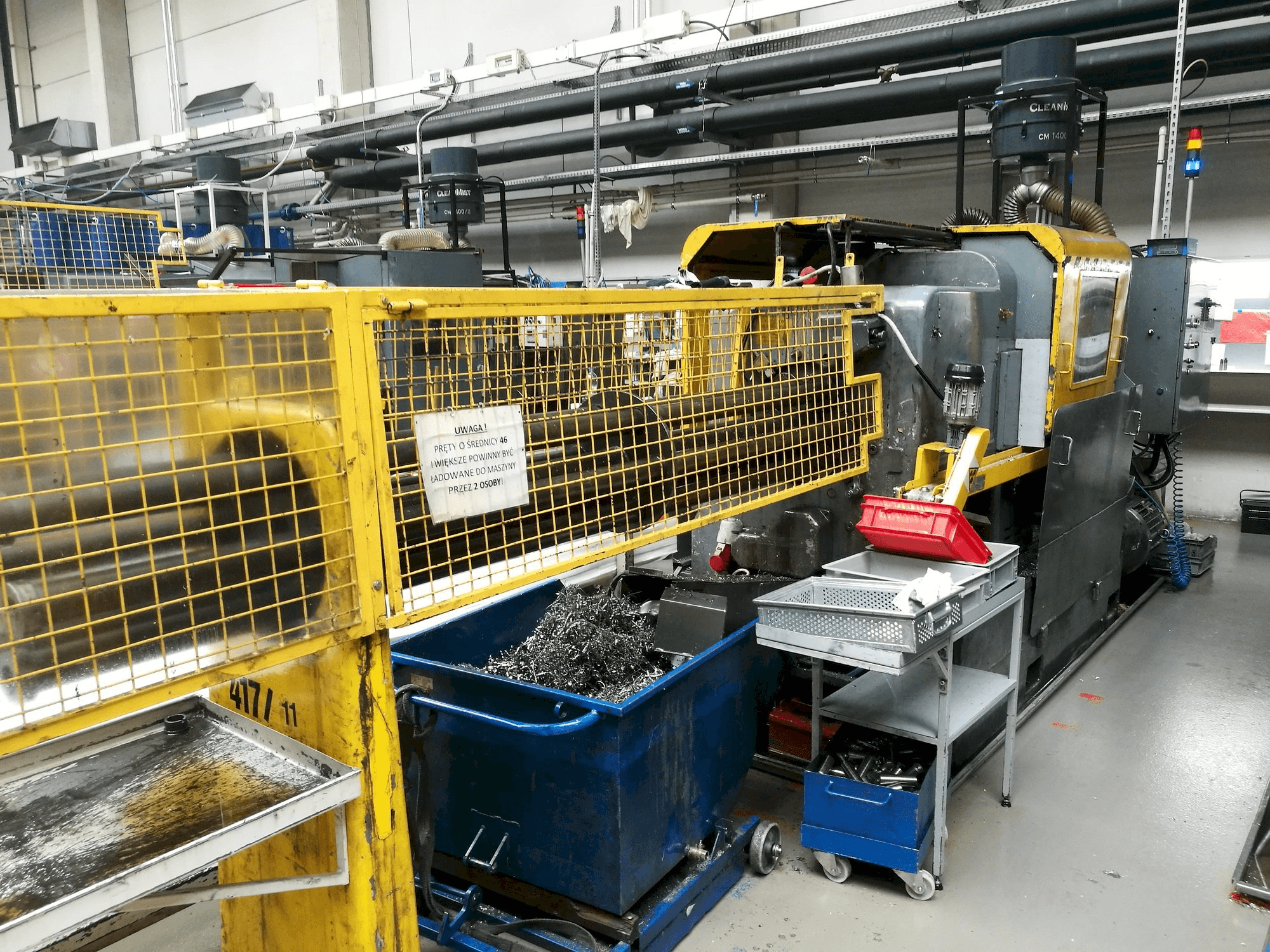 Vista frontal de la máquina Wickman 1 3/8"-6